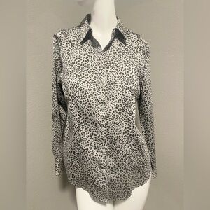 CHICO”S Women’s NO - IRON COOLMAX  ALL SEASON Black & Gray Shirt Size 0 / XS